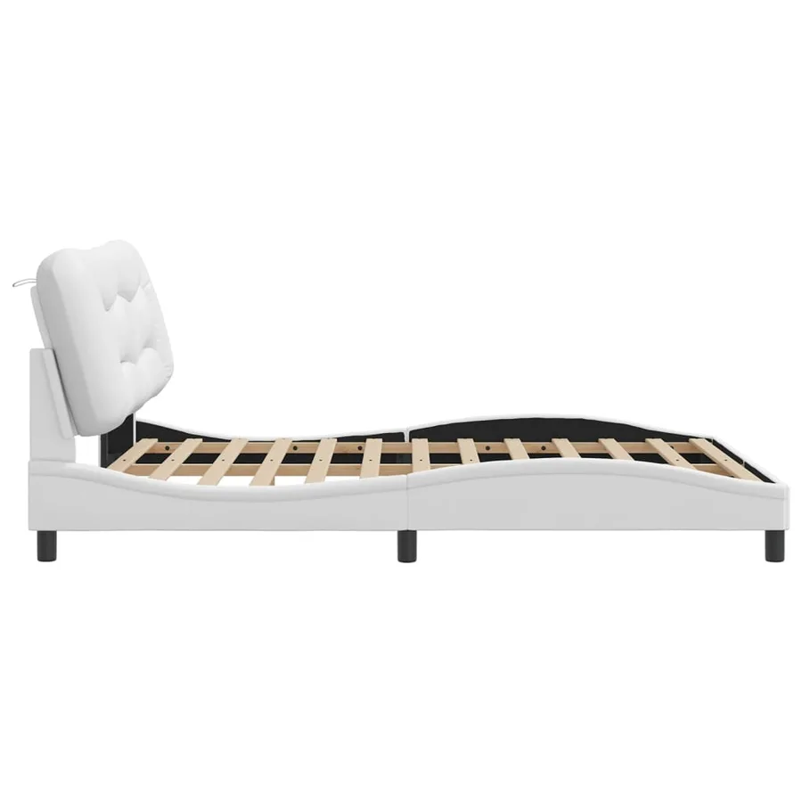 Cadre de lit avec LED sans matelas Hvar blanc 160x200 cm - 8