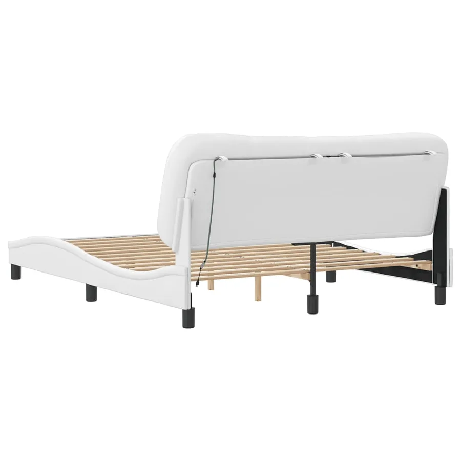 Cadre de lit avec LED sans matelas Hvar blanc 160x200 cm - 9