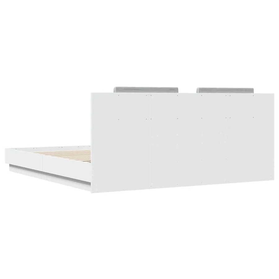 Cadre de lit avec LED sans matelas blanc 160x200 cm - 8