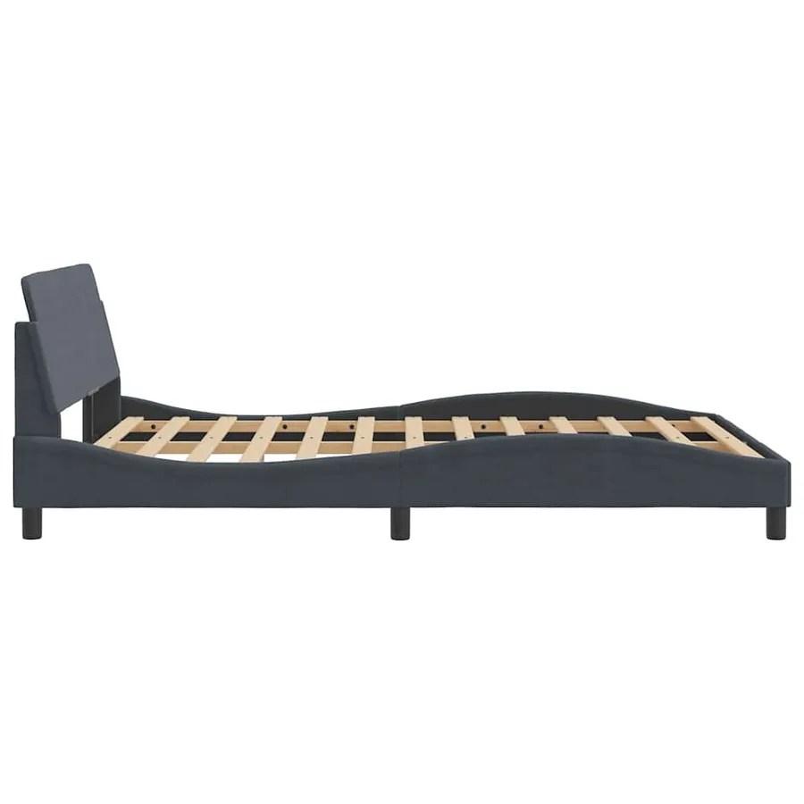 Cadre de lit Dover gris foncé 120x200 cm velours - 5