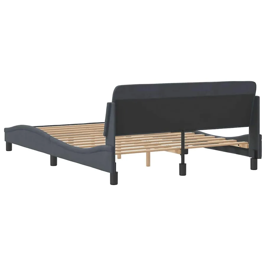Cadre de lit Dover gris foncé 120x200 cm velours - 6