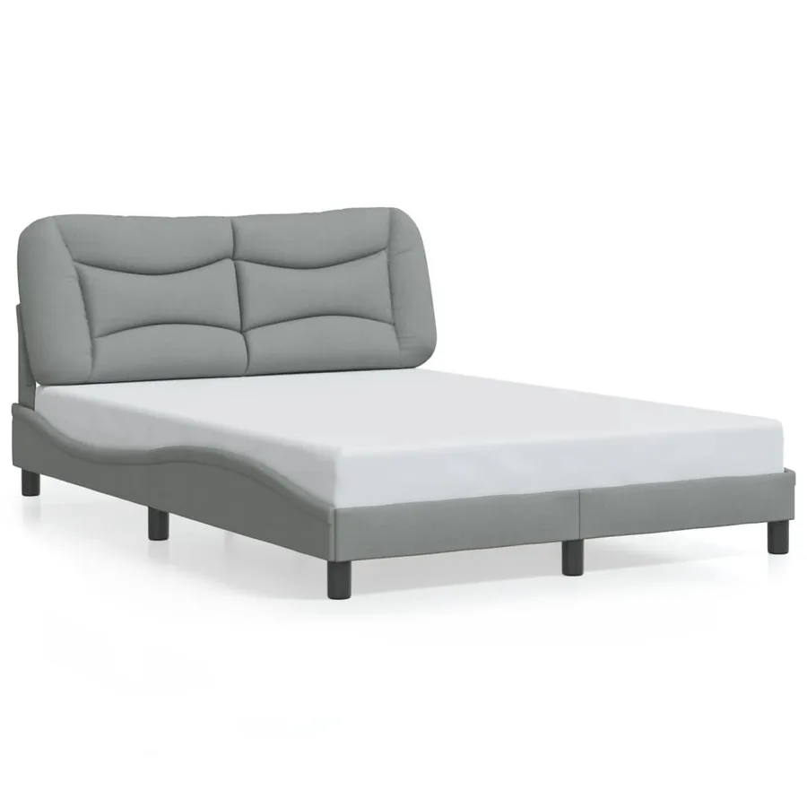 Cadre de lit avec LED sans matelas Hvar gris clair 120x200 cm tissu - 5