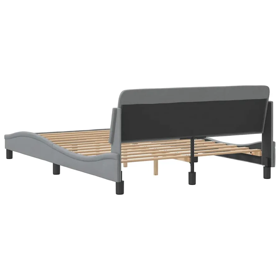 Cadre de lit Dover gris clair 120x200 cm tissu - 6