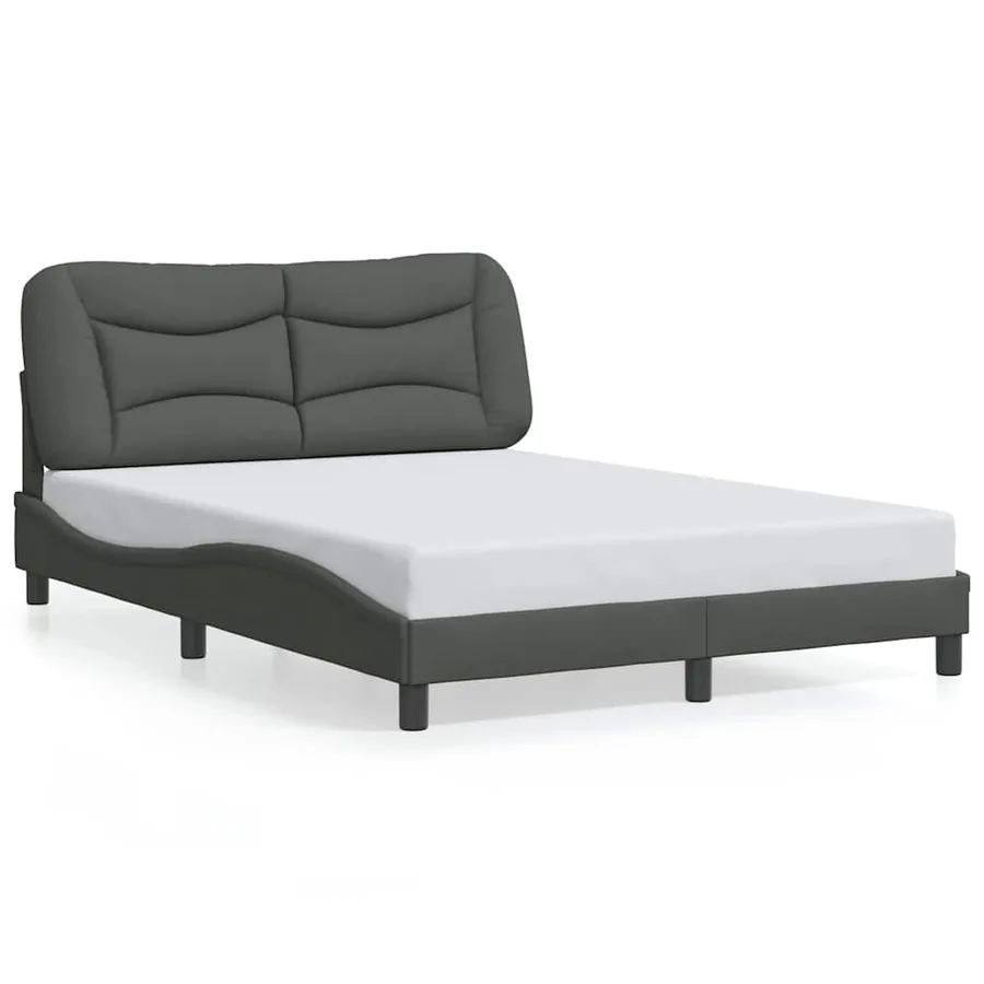 Cadre de lit sans matelas Hvar gris foncé 120x200 cm tissu - 2