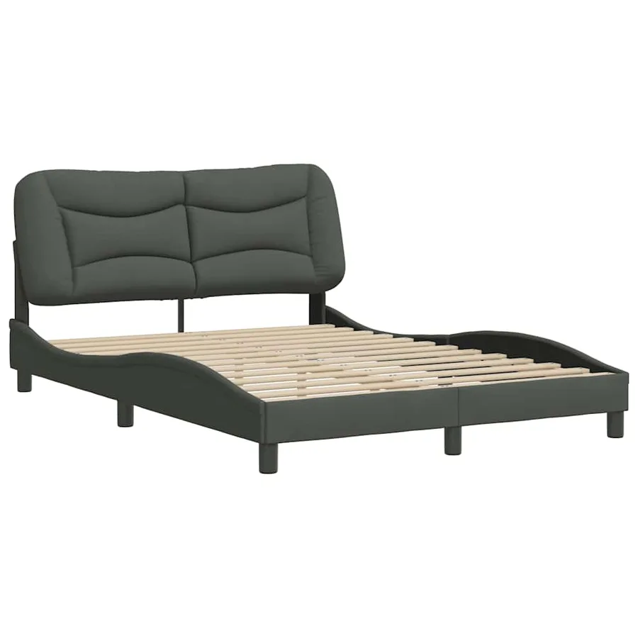Cadre de lit sans matelas Hvar gris foncé 120x200 cm tissu - 3
