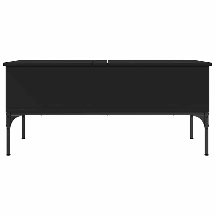 Table basse noir 100x50x45 cm bois d'ingénierie et métal - 5