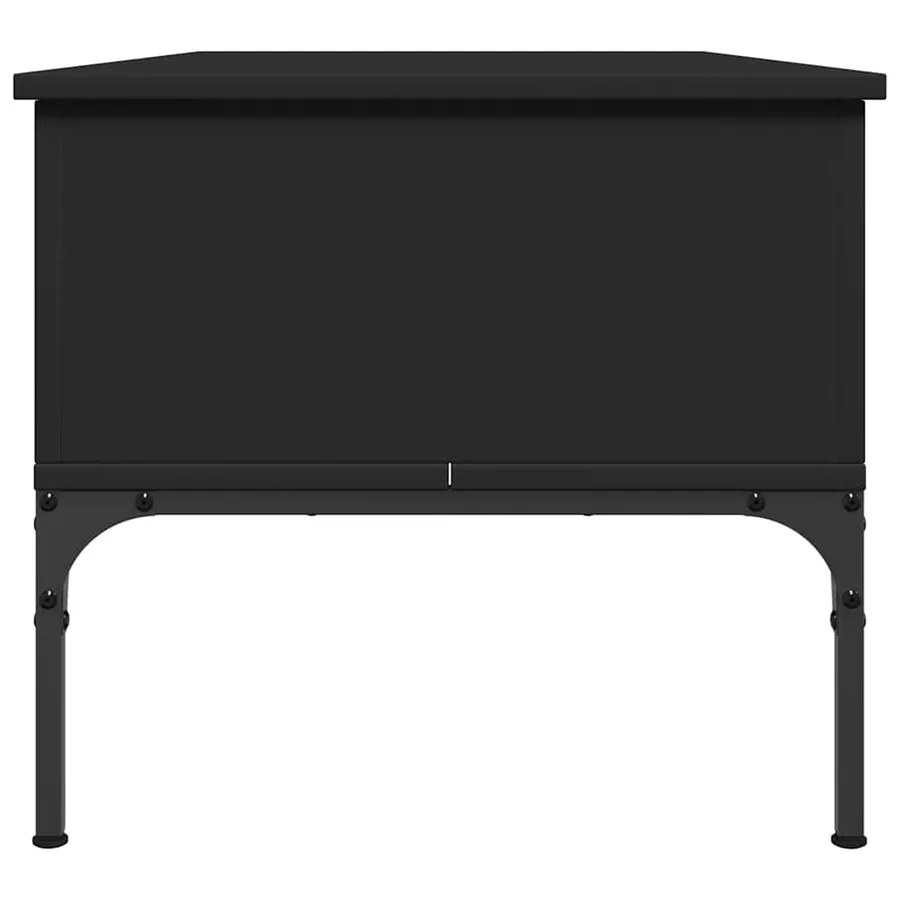 Table basse noir 100x50x45 cm bois d'ingénierie et métal - 6