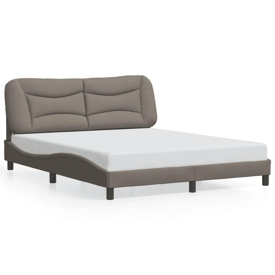 Cadre de lit avec LED sans matelas Hvar taupe 160x200 cm tissu - 5