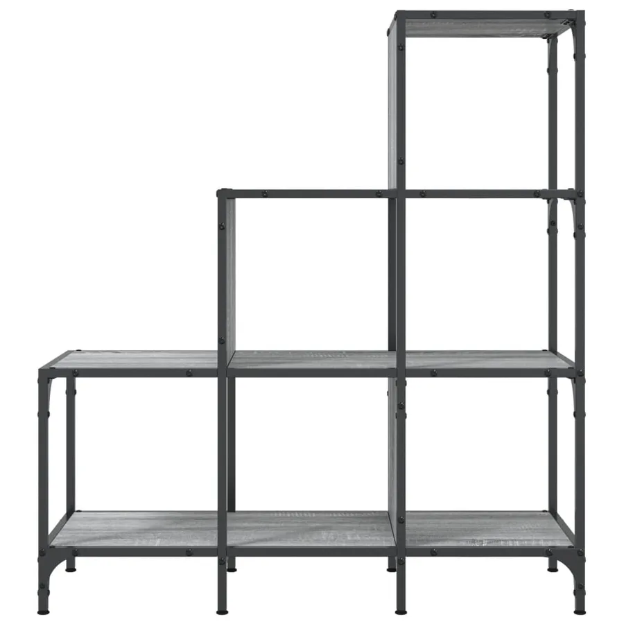 Bibliothèque sonoma gris 92x30x102 cm bois ingénierie et métal - 5