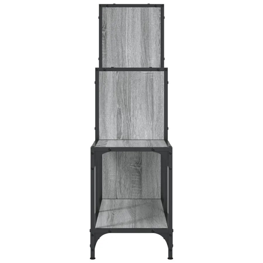 Bibliothèque sonoma gris 92x30x102 cm bois ingénierie et métal - 6