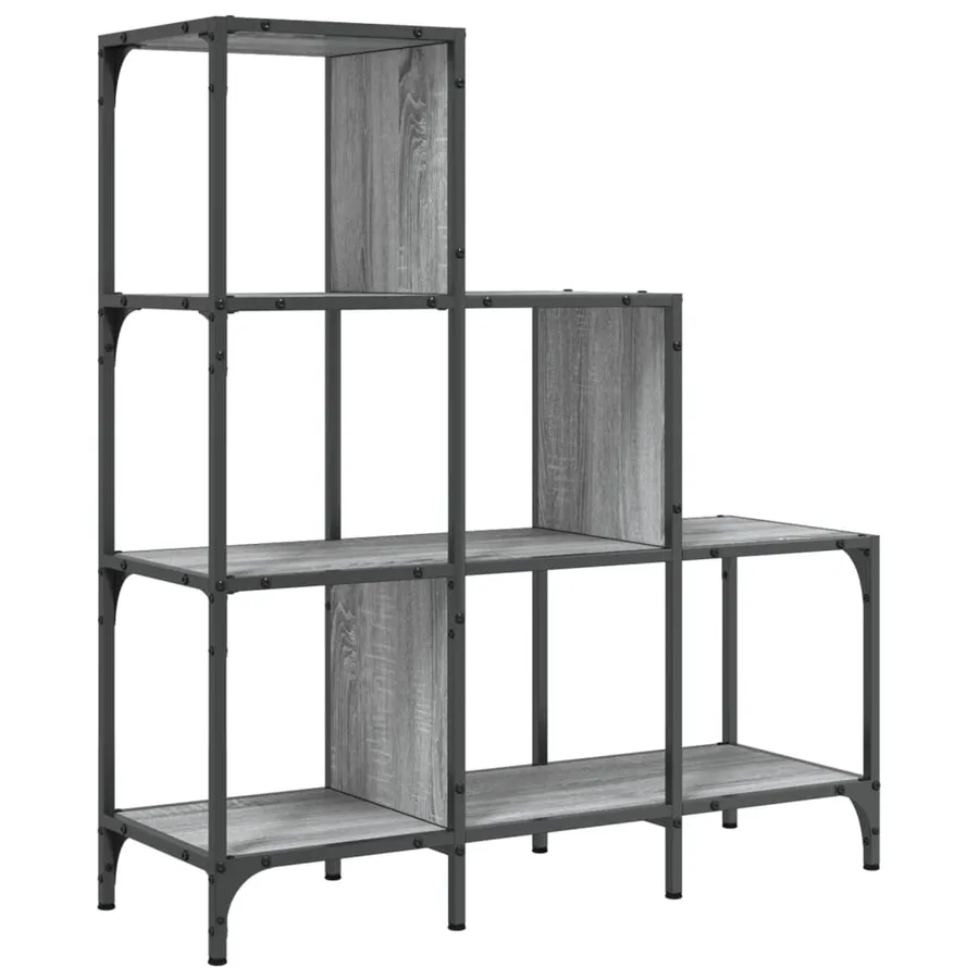 Bibliothèque sonoma gris 92x30x102 cm bois ingénierie et métal - 7