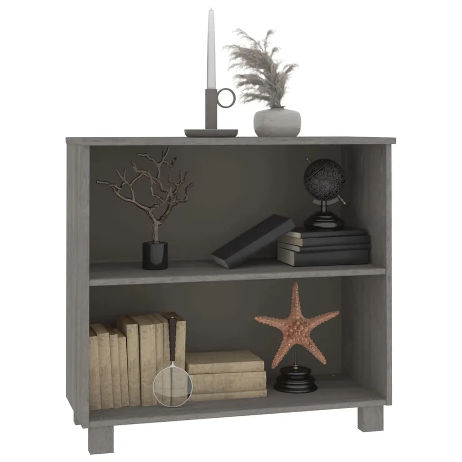 Buffet HAMAR Gris clair 85x35x80 cm Bois massif de pin - 5