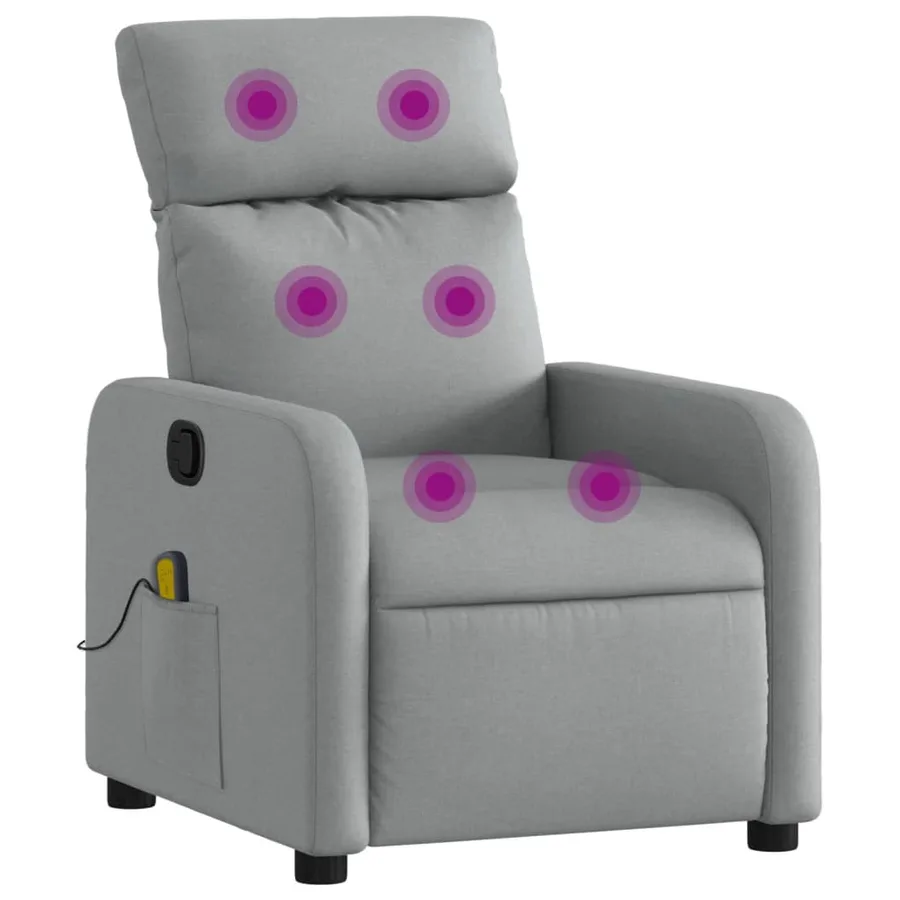 Fauteuil de massage inclinable Gris clair Tissu - 2
