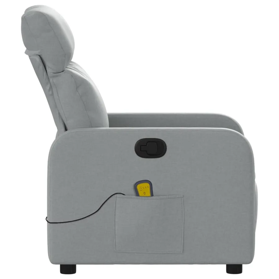 Fauteuil de massage inclinable Gris clair Tissu - 8