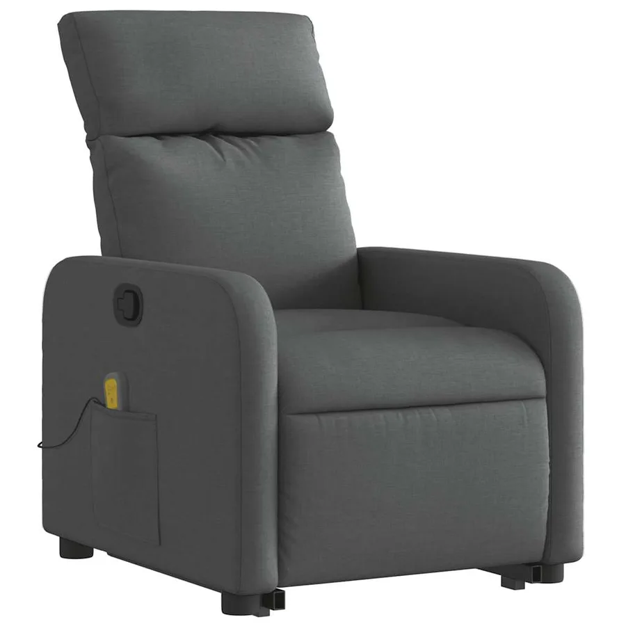 Fauteuil de massage inclinable Gris foncé Tissu - 4