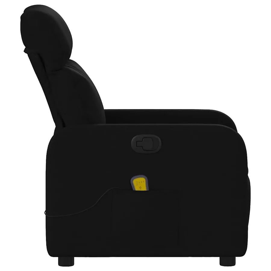 Fauteuil de massage inclinable Noir Tissu - 8
