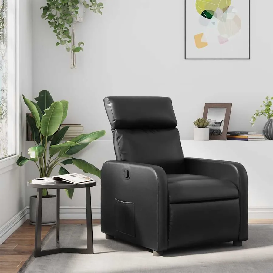 Fauteuil inclinable Noir Similicuir