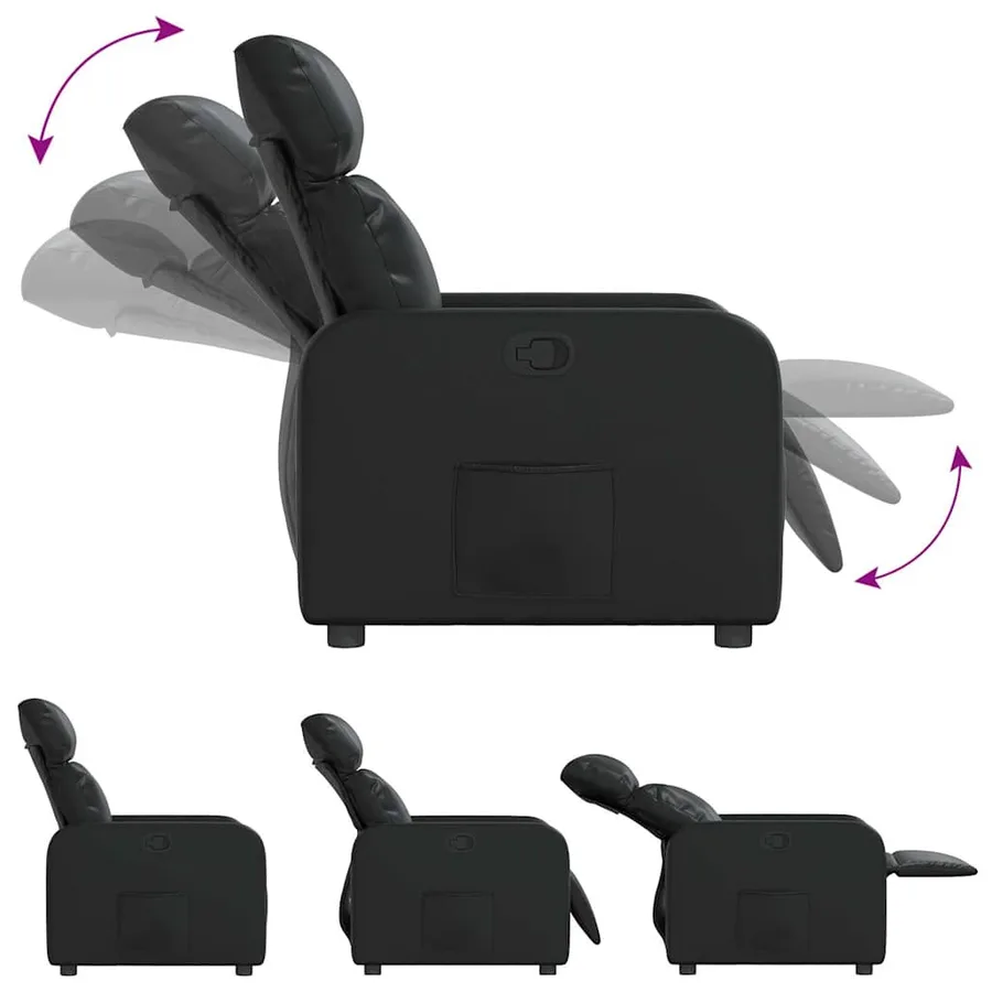 Fauteuil inclinable Noir Similicuir - 4
