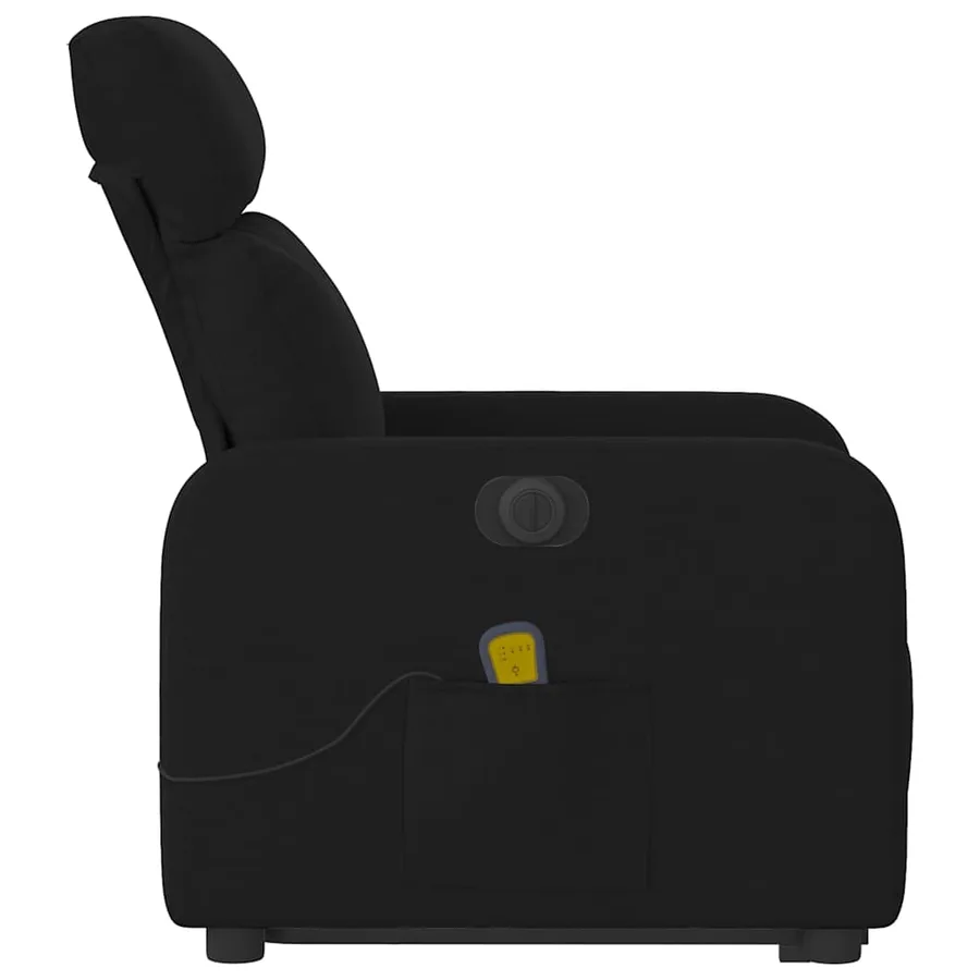 Fauteuil inclinable de massage électrique Noir Tissu - 10