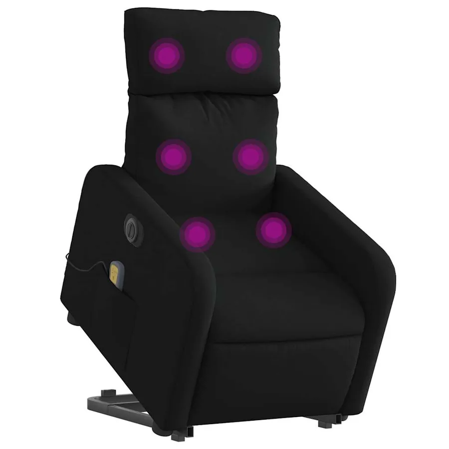 Fauteuil inclinable de massage électrique Noir Tissu - 3