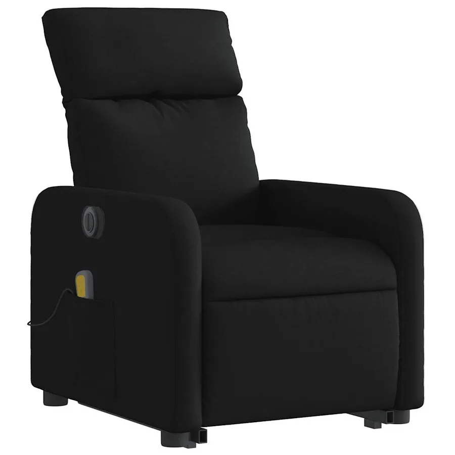 Fauteuil inclinable de massage électrique Noir Tissu - 4