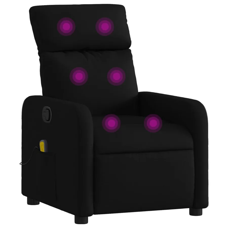 Fauteuil inclinable de massage en tissu noir - 2