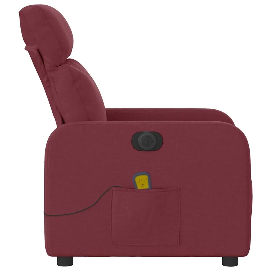 Fauteuil de massage inclinable électrique Rouge bordeaux Tissu - 10