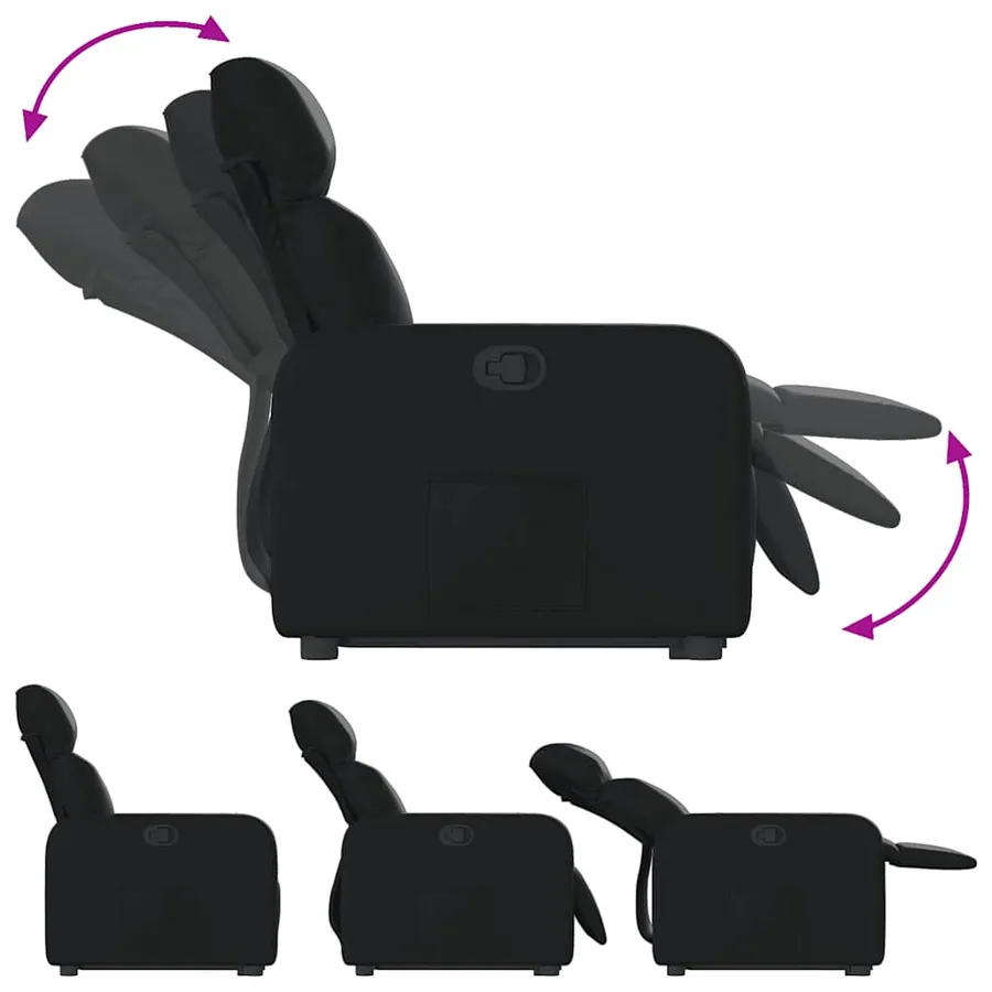 Fauteuil inclinable Noir Similicuir - 7