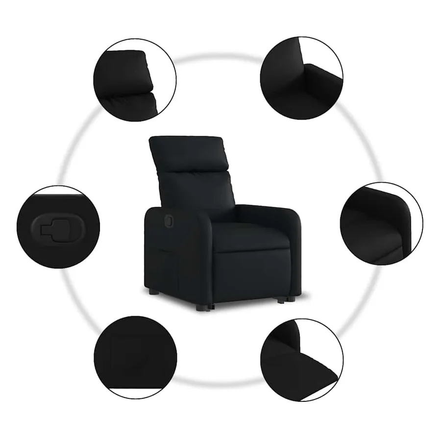 Fauteuil inclinable Noir Similicuir - 8