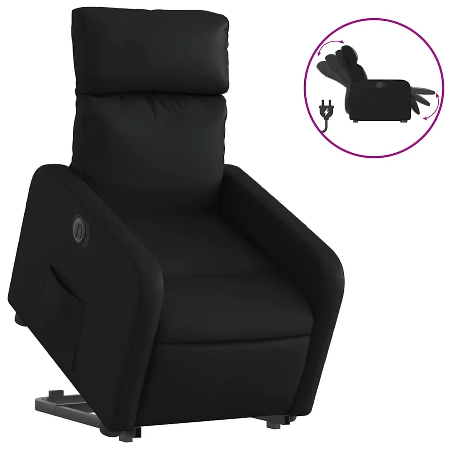 Fauteuil inclinable électrique noir similicuir - 2
