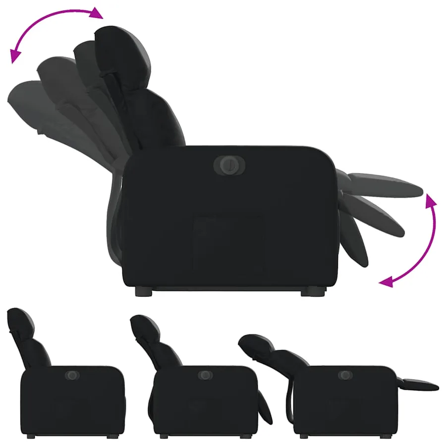 Fauteuil inclinable électrique noir similicuir - 7