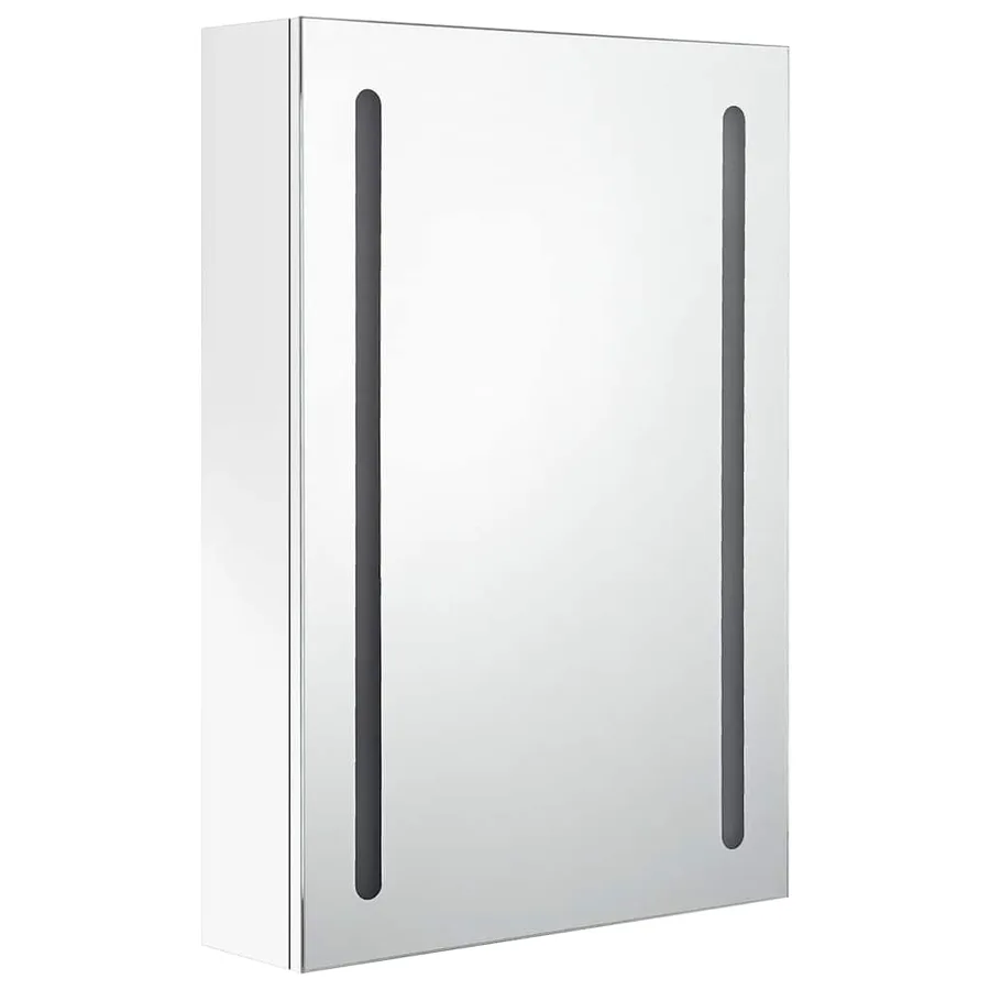 Armoire de salle de bain à miroir LED Blanc brillant 50x13x70cm - 3
