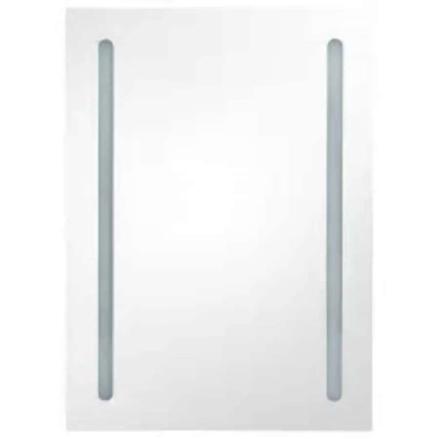 Armoire de salle de bain à miroir LED Blanc brillant 50x13x70cm - 4