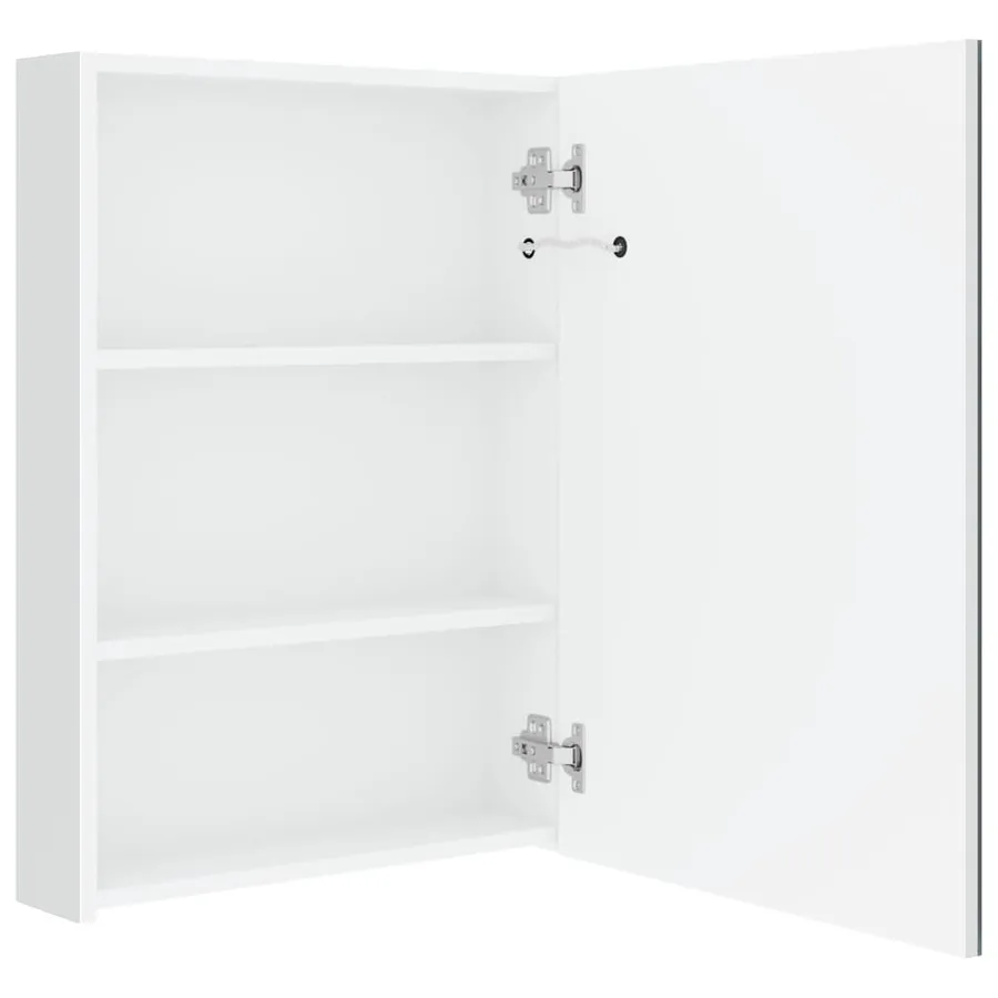 Armoire de salle de bain à miroir LED Blanc brillant 50x13x70cm - 5