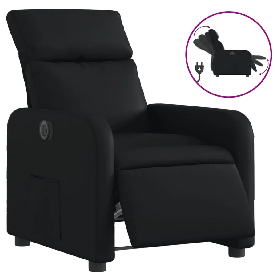 Fauteuil inclinable électrique Noir Similicuir - 2