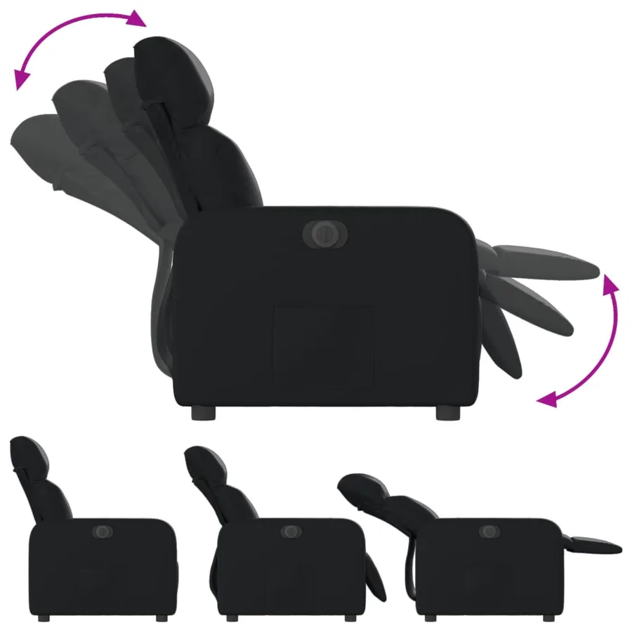 Fauteuil inclinable électrique Noir Similicuir - 7