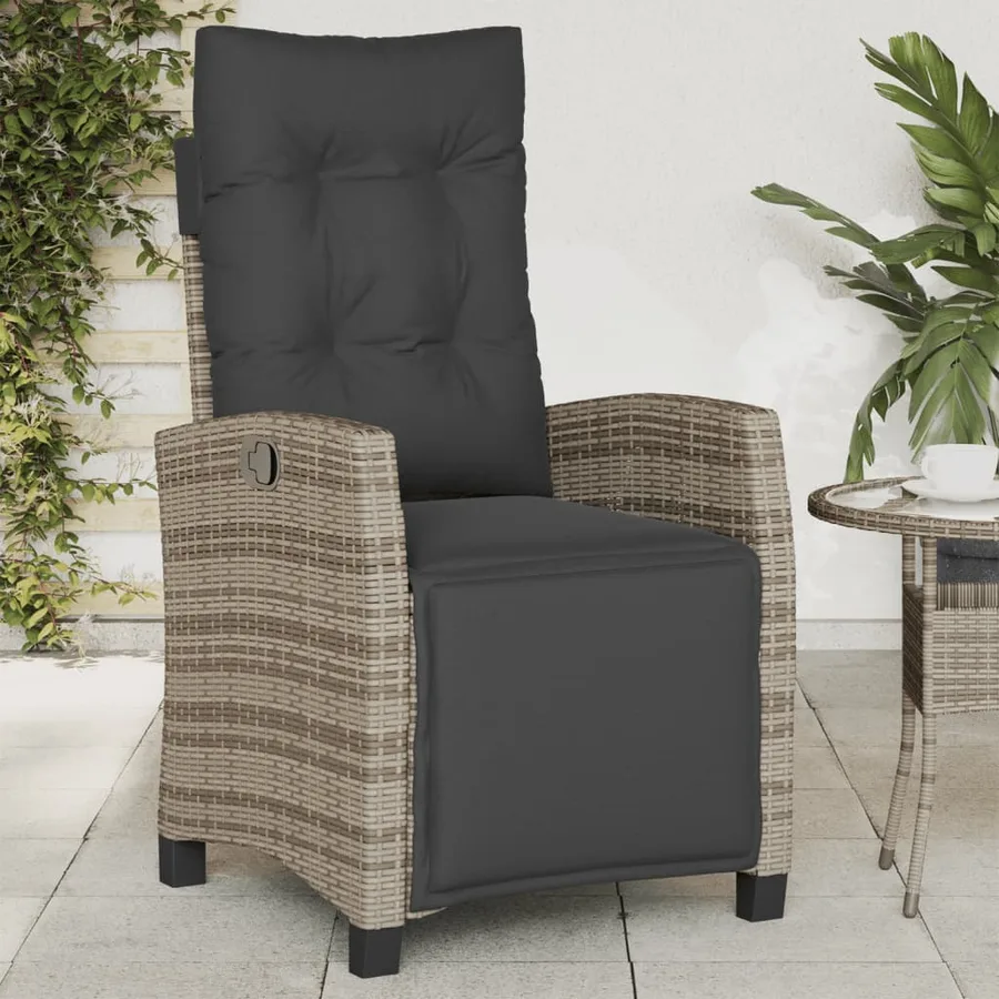 Chaises inclinables de jardin lot de 2 et repose-pied rotin - 3