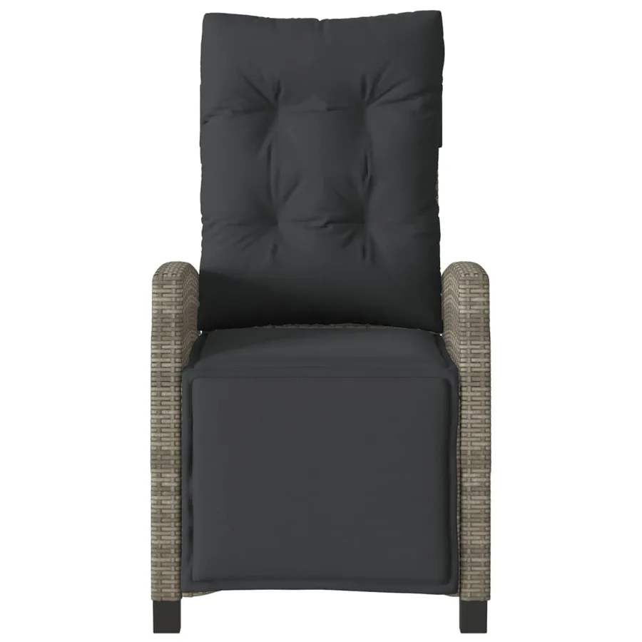 Chaises inclinables de jardin lot de 2 et repose-pied rotin - 5