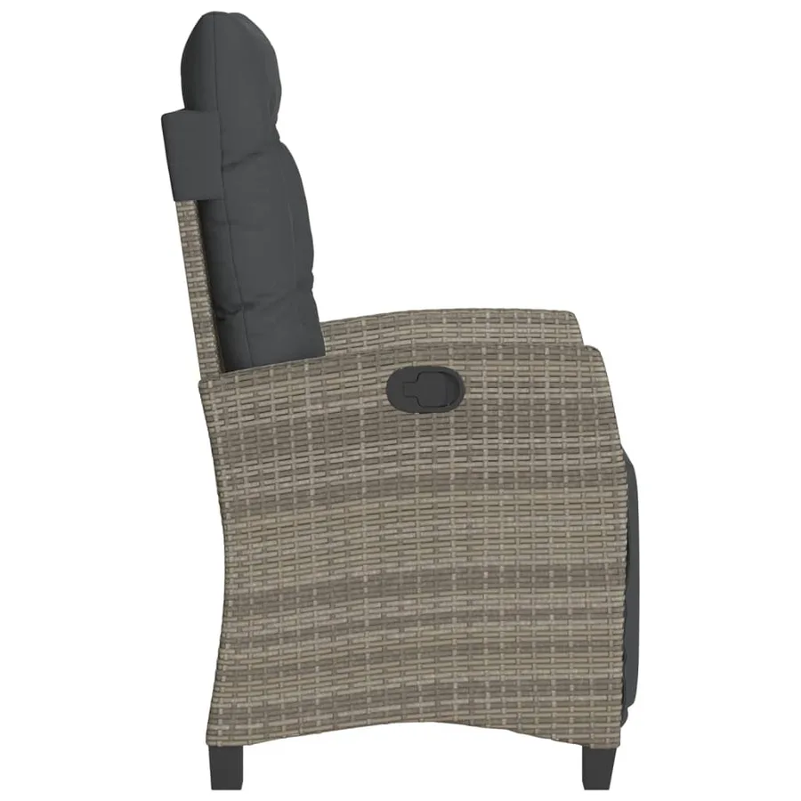 Chaises inclinables de jardin lot de 2 et repose-pied rotin - 6
