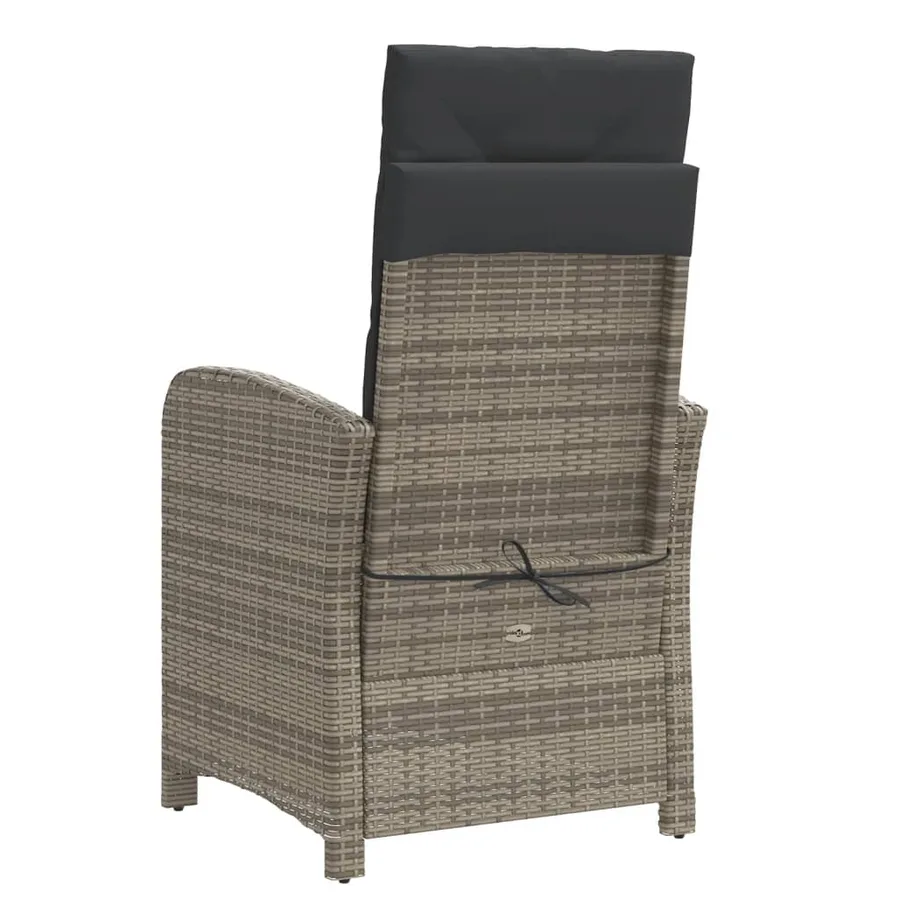 Chaises inclinables de jardin lot de 2 et repose-pied rotin - 7