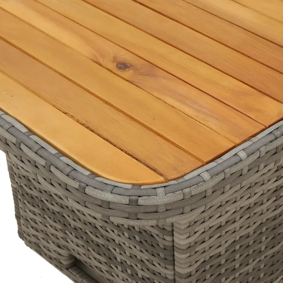 Ensemble à manger de jardin 3 pcs coussins gris résine tressée - 6