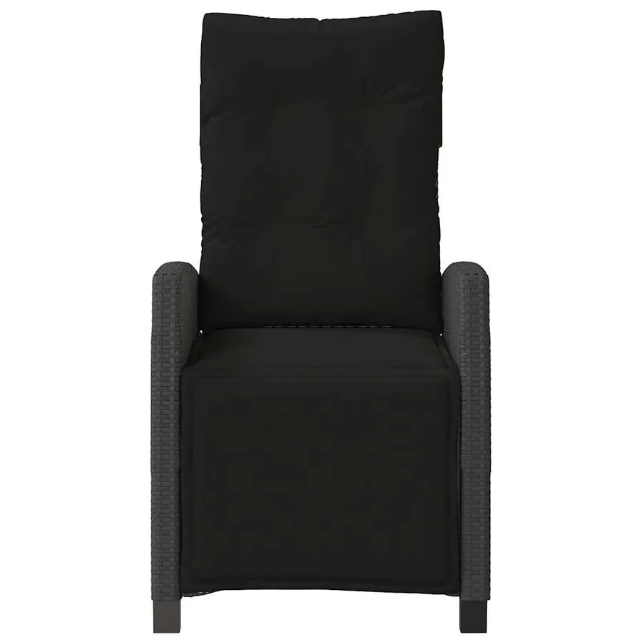 Chaises inclinables de jardin lot de 2 repose-pied noir rotin - 5