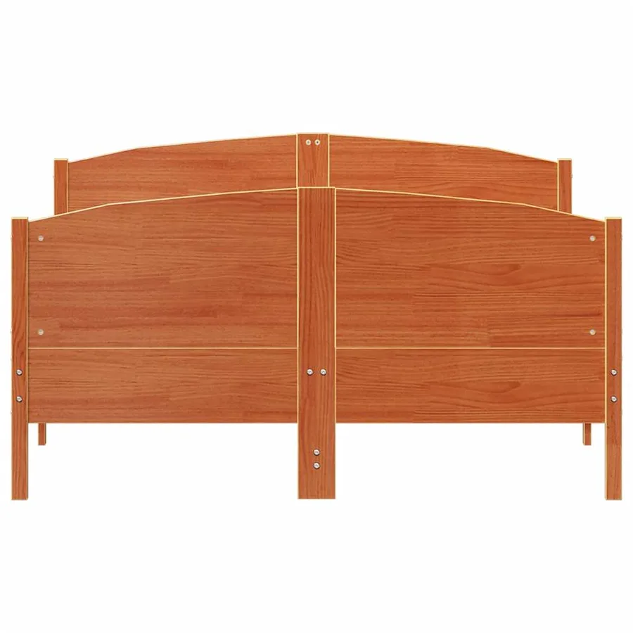 Cadre de lit sans matelas cire marron 140x190cm bois pin massif - 4