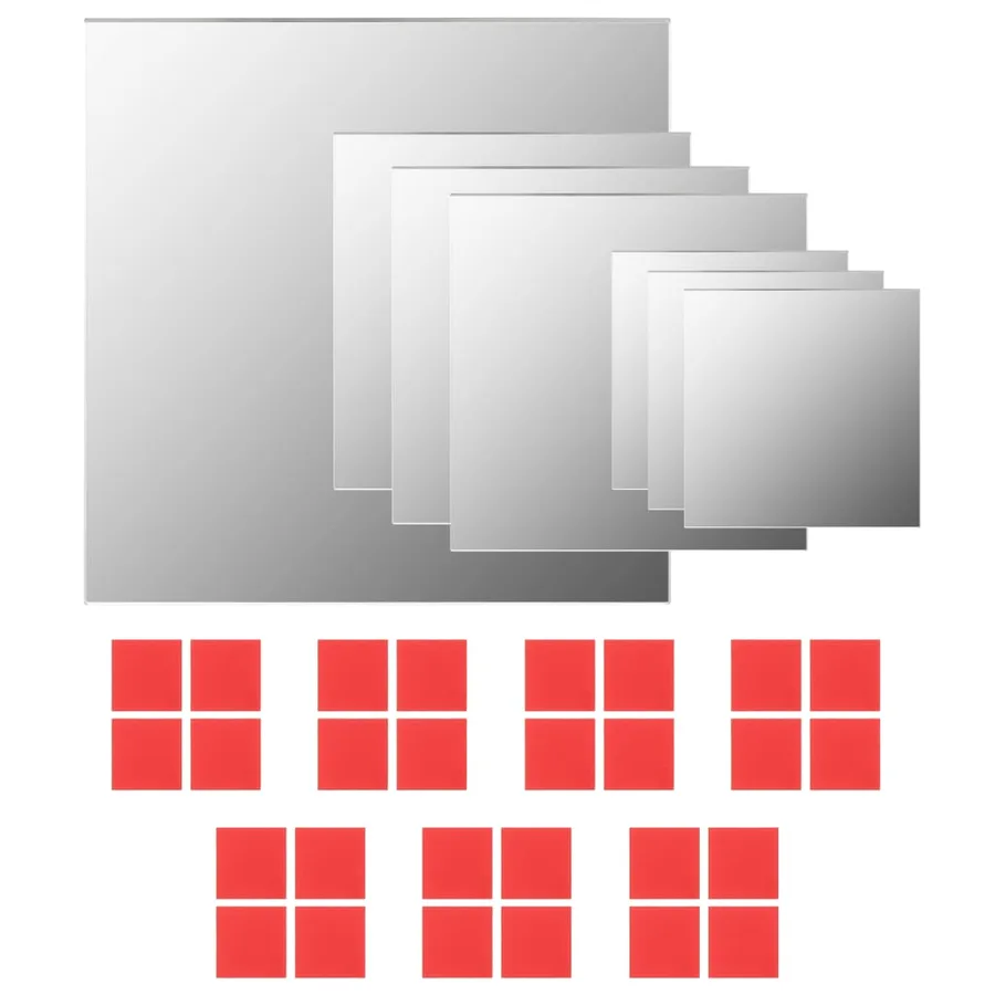Ensemble de miroirs muraux carrés 7 pcs Verre - 2