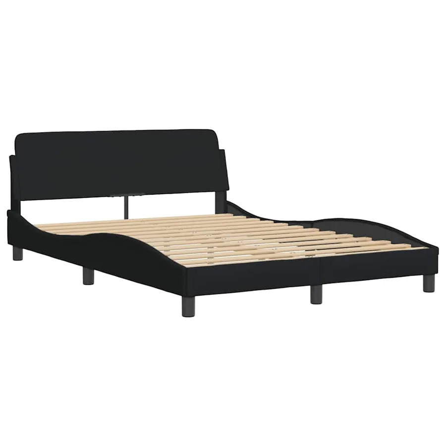 Lit avec matelas Dover noir 120x200 cm tissu - 4