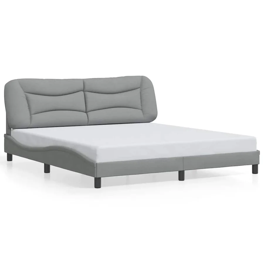 Cadre de lit sans matelas Hvar gris clair 180x200 cm tissu - 2