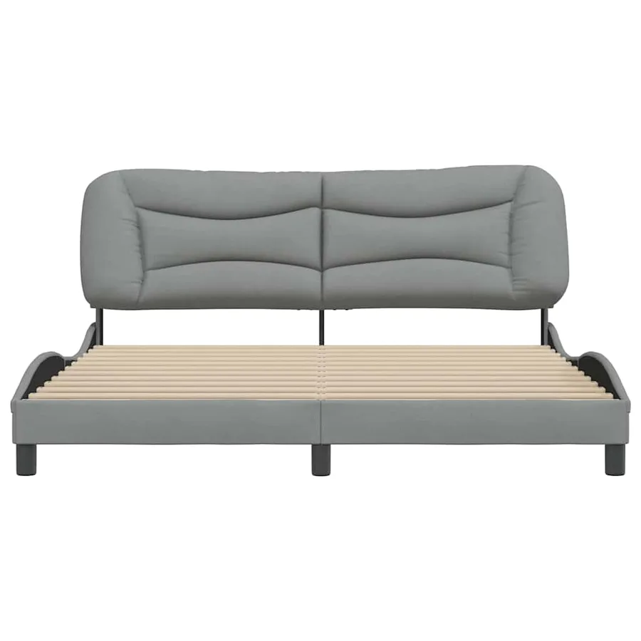 Cadre de lit sans matelas Hvar gris clair 180x200 cm tissu - 4