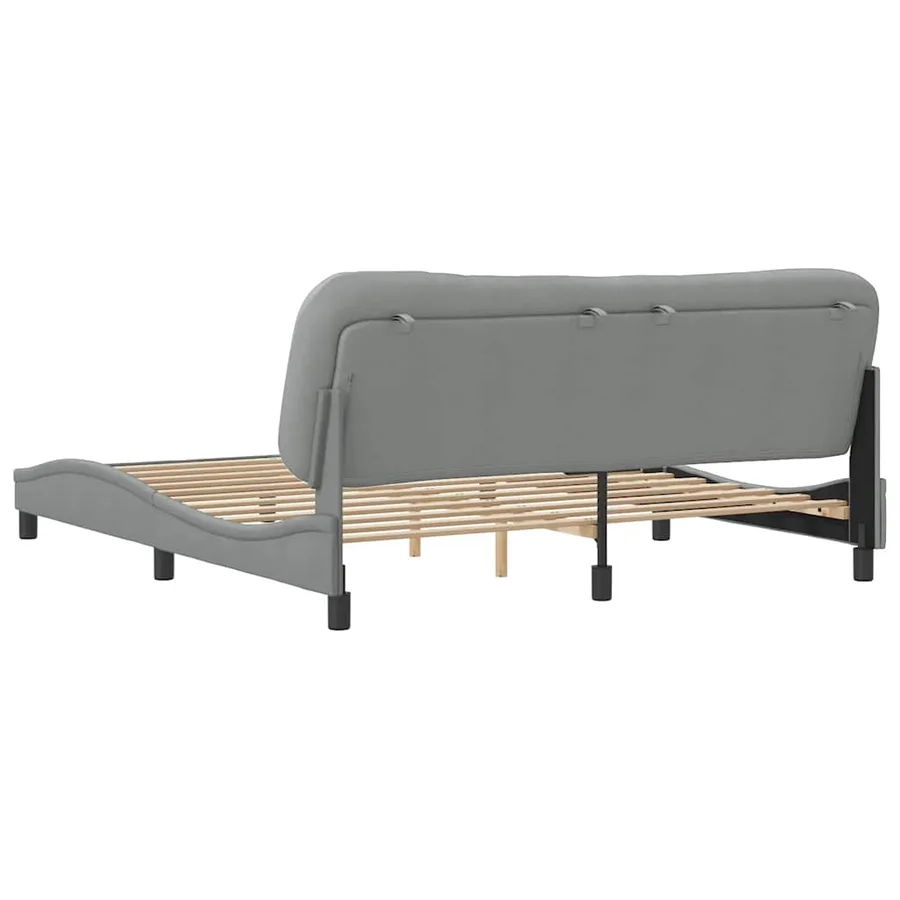 Cadre de lit sans matelas Hvar gris clair 180x200 cm tissu - 6