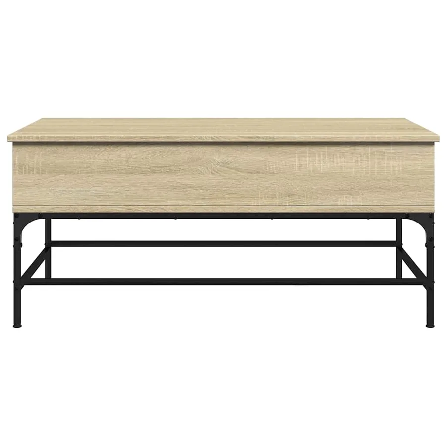 Table basse chêne sonoma 100x50x45cm bois d'ingénierie et métal - 5