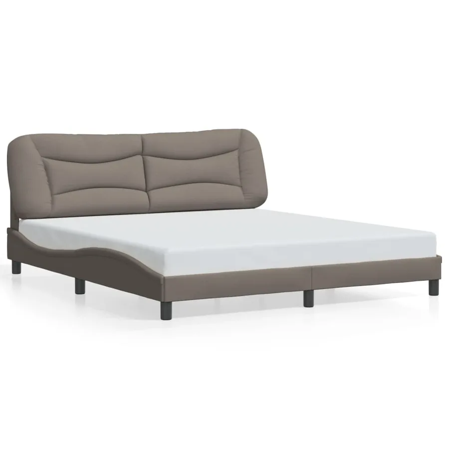 Cadre de lit avec LED sans matelas Hvar taupe 180x200 cm tissu - 5